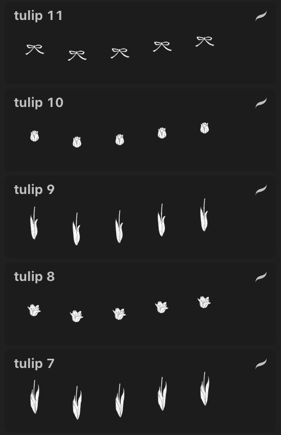 チューリップのスタンプブラシ11種(procreate用)