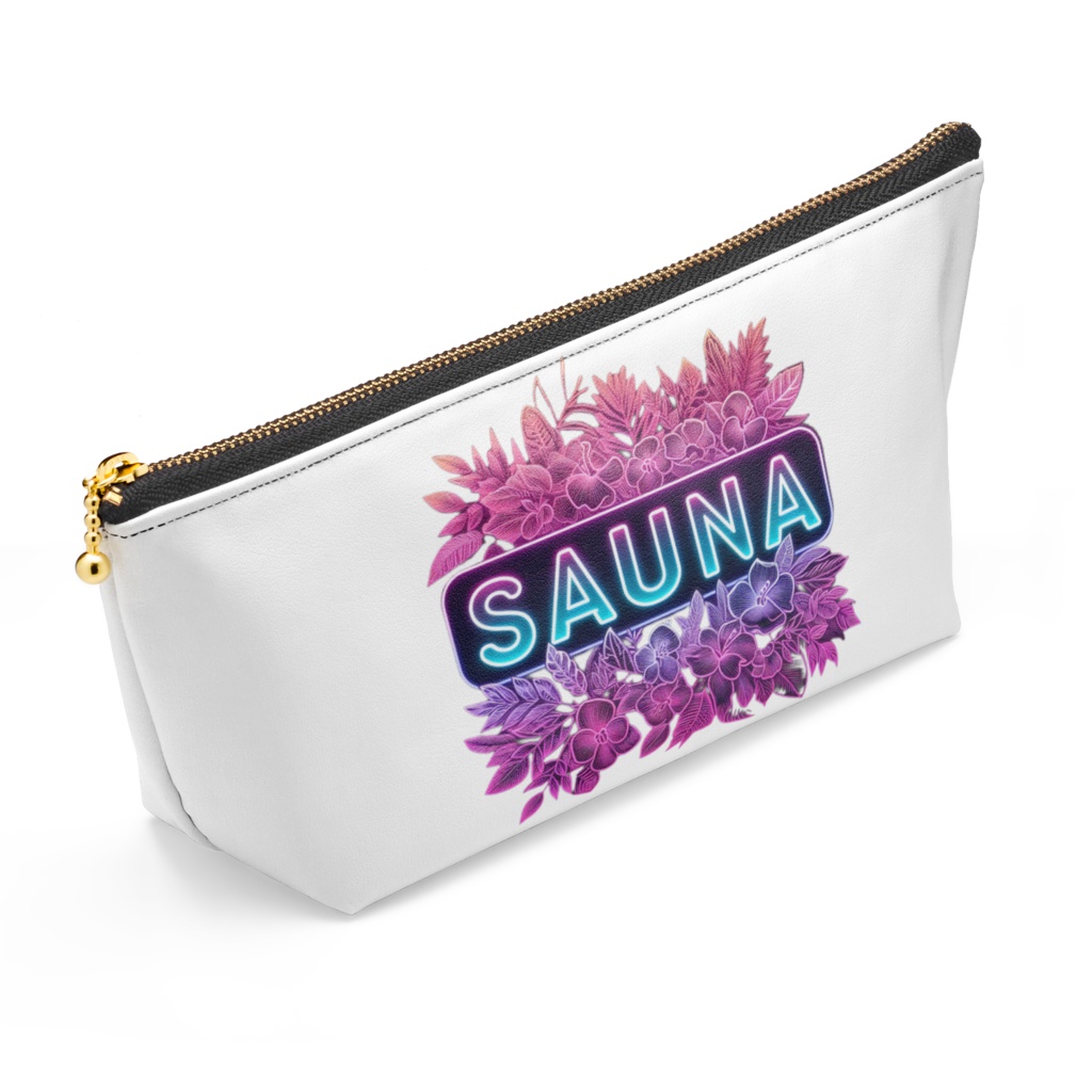 ネオン風花柄サウナポーチ