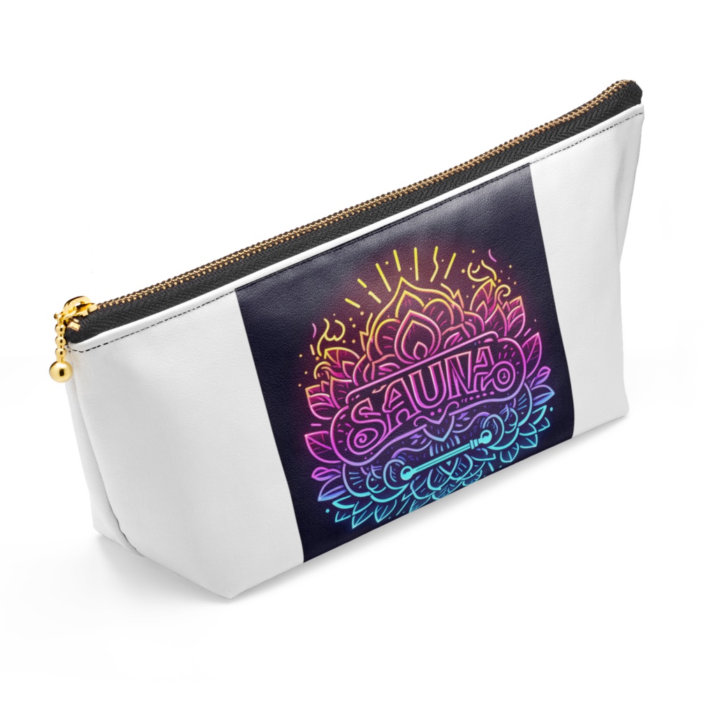 ネオン風花柄サウナポーチ4