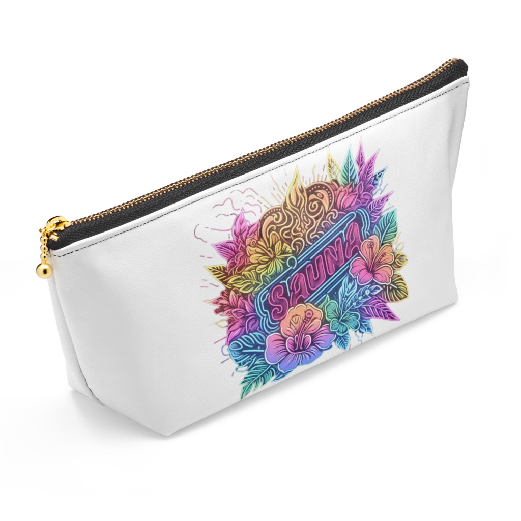 ネオン風花柄サウナポーチ6