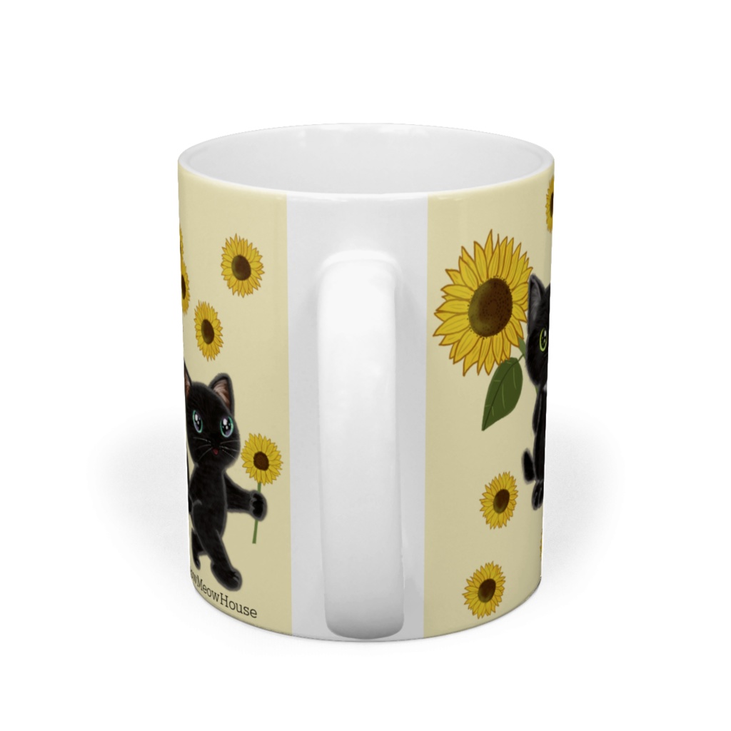 ひまわり畑の猫