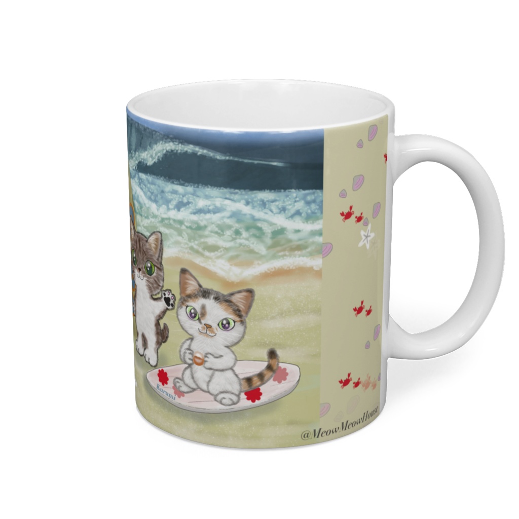 Surfing Cats on the beach