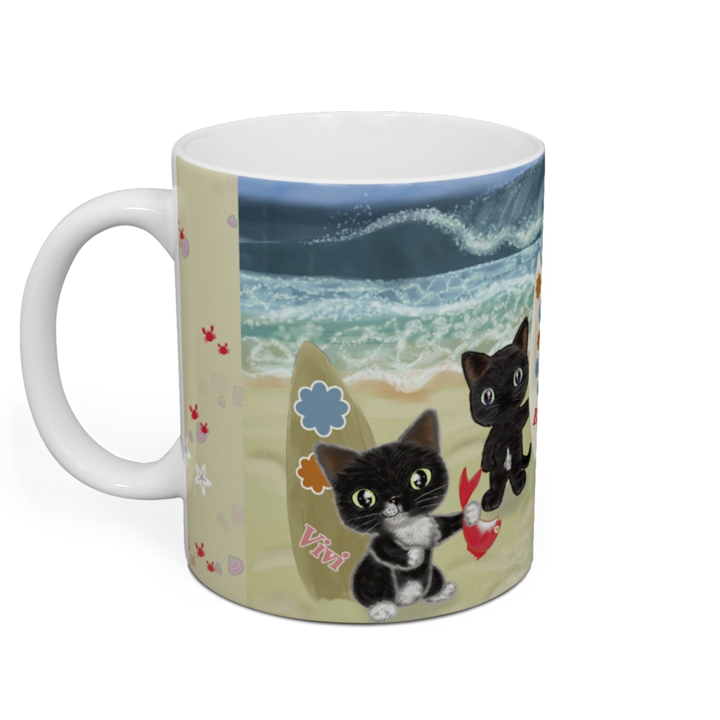 Surfing Cats on the beach