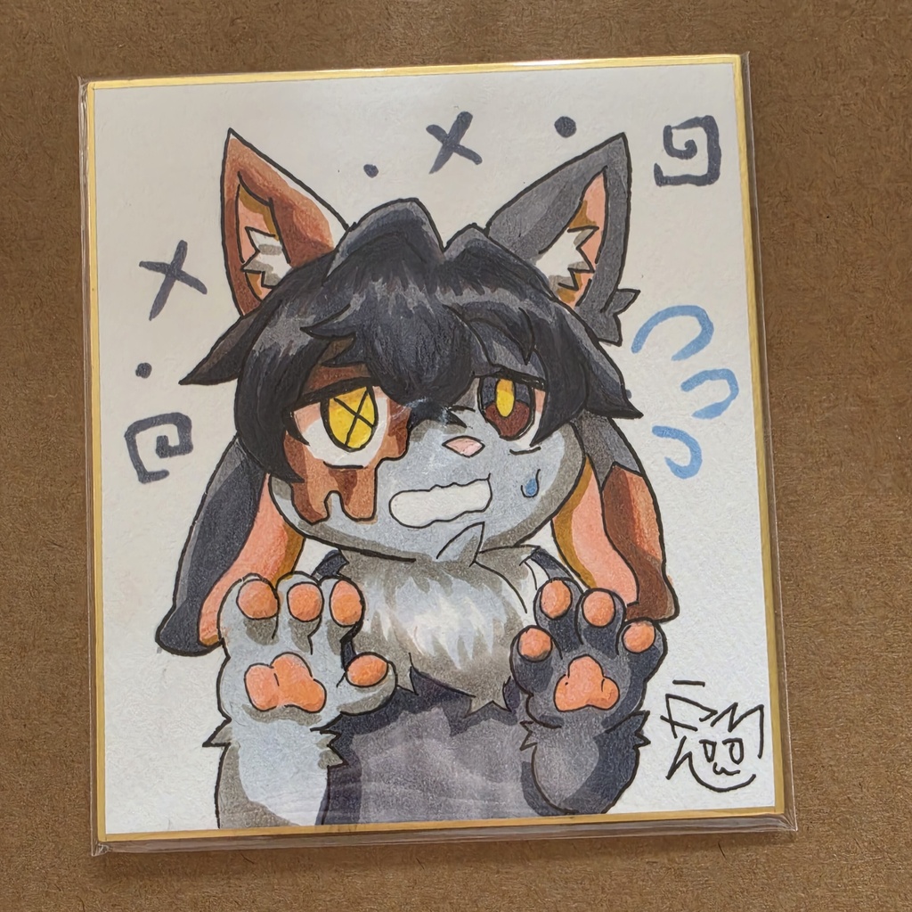 かろん(カラネ) 直筆色紙 色紙イラスト 原画 一点物