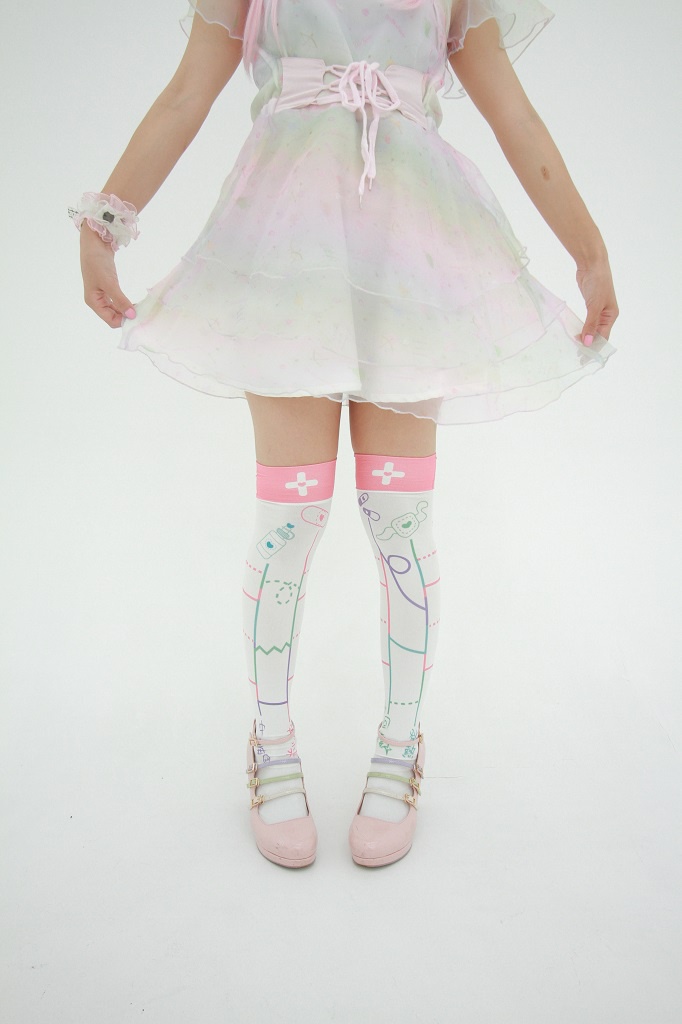 病的あみだくじニーハイ Ghost Legs Knee High Socks