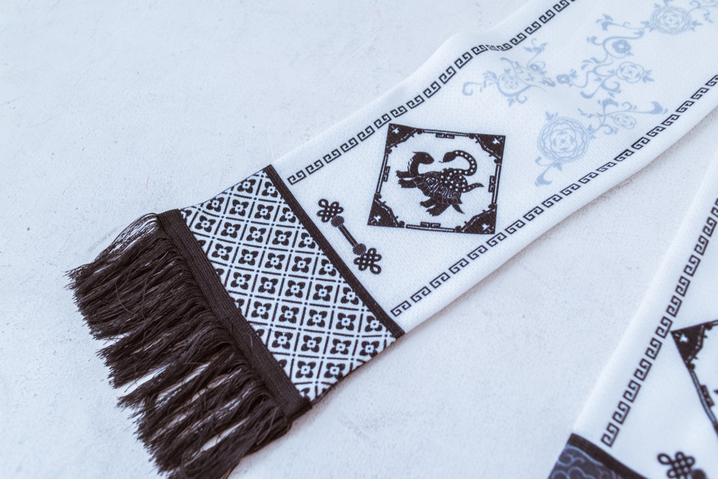 陰陽・四神獣 太古の守り マフラー Scarf of the 4 Mythological Creatures
