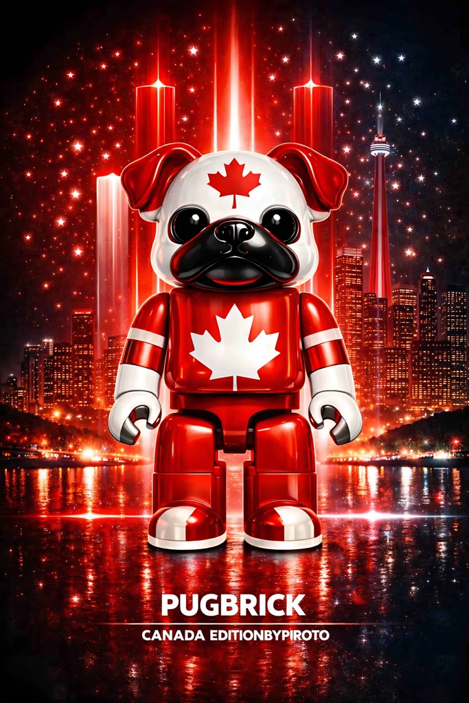 PUGBRICK® Flag Collection「CANADA(カナダ) EDITION#006」のデジタルアートプリントです。