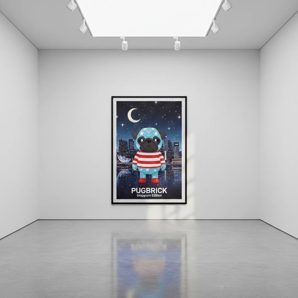 PUGBRICK® Flag Collection|SINGAPORE(シンガポール) EDITION#007 Digital Art Print by PIROTO
