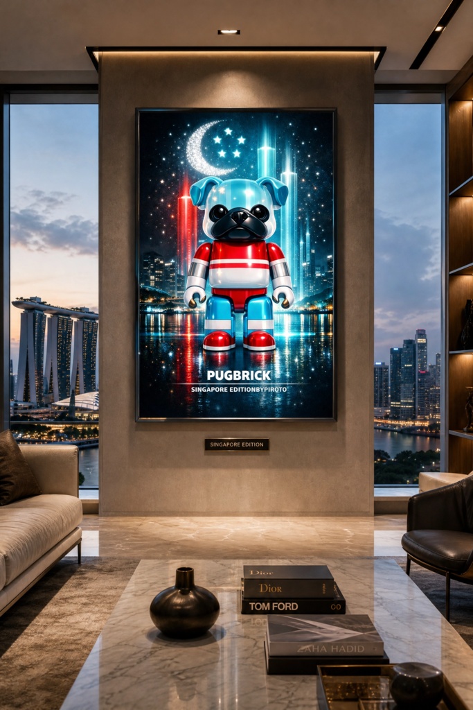 PUGBRICK® Flag Collection|SINGAPORE(シンガポール) EDITION#007 Digital Art Print by PIROTO
