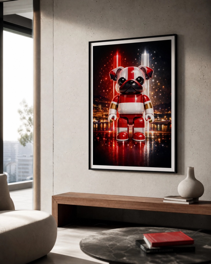 PUGBRICK® Flag Collection|MONACO (モナコ公国)EDITION#008 Digital Art Print by PIROTO