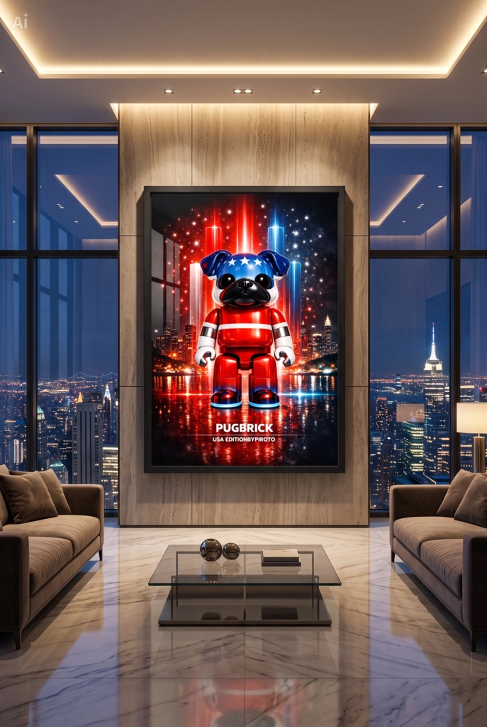 PUGBRICK® Flag Collection|USA(アメリカ) EDITION#002 Digital Art Print by PIROTO