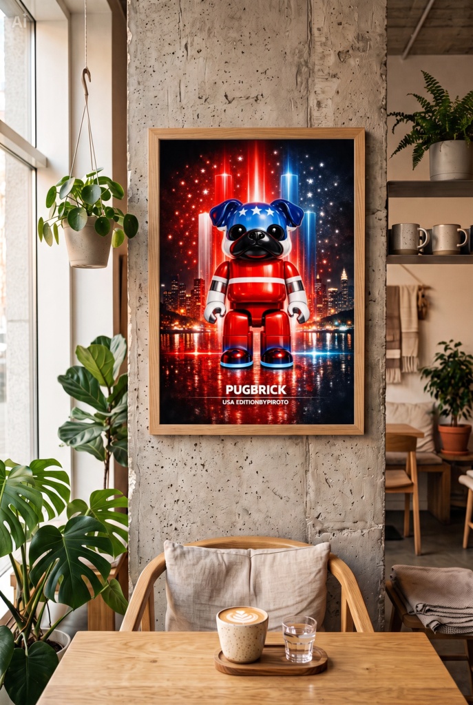 PUGBRICK® Flag Collection|USA(アメリカ) EDITION#002 Digital Art Print by PIROTO