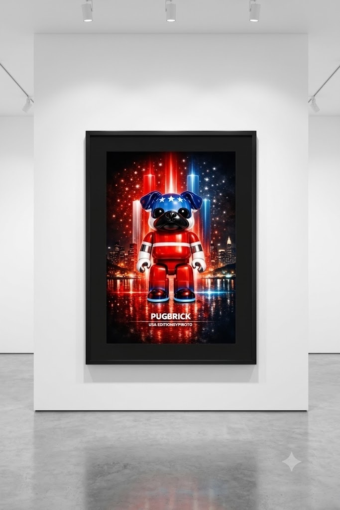 PUGBRICK® Flag Collection|USA(アメリカ) EDITION#002 Digital Art Print by PIROTO