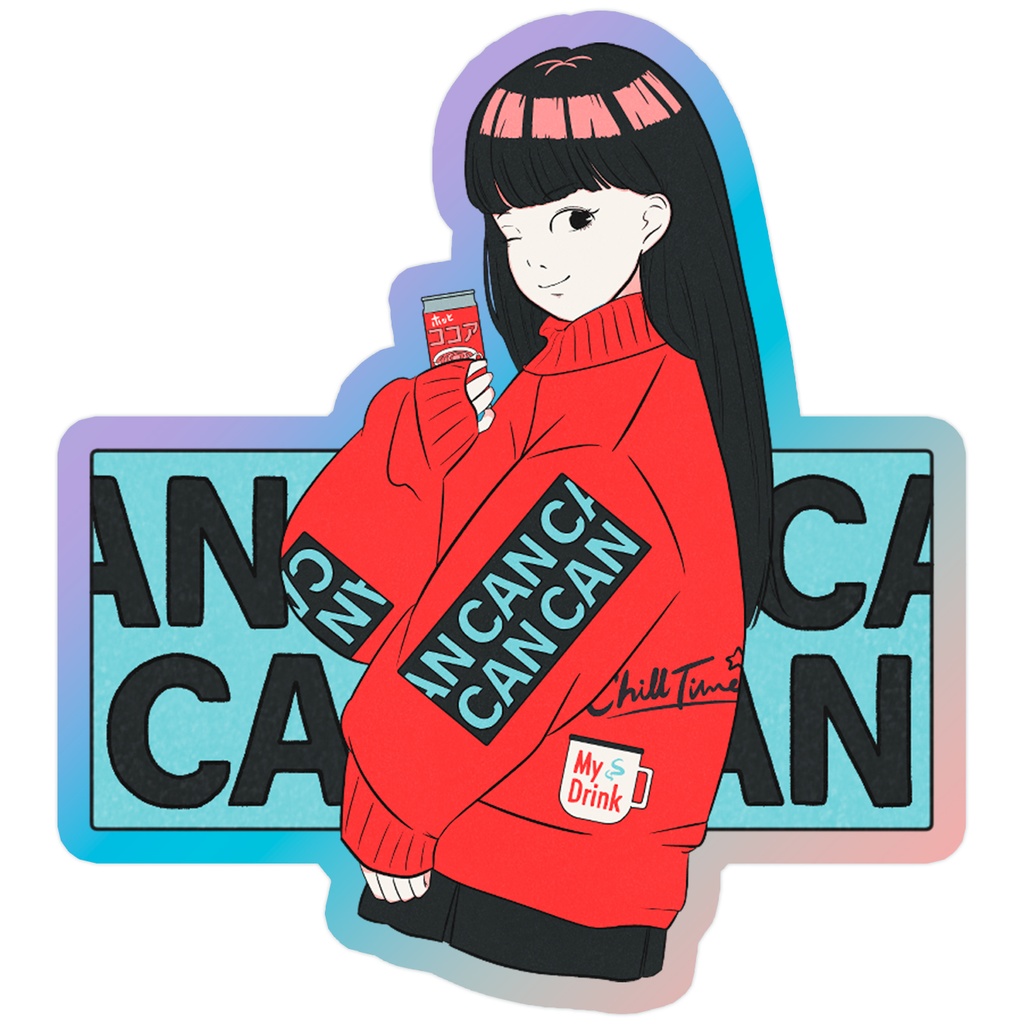 ステッカー「CAN CAN CAN ココア缶」