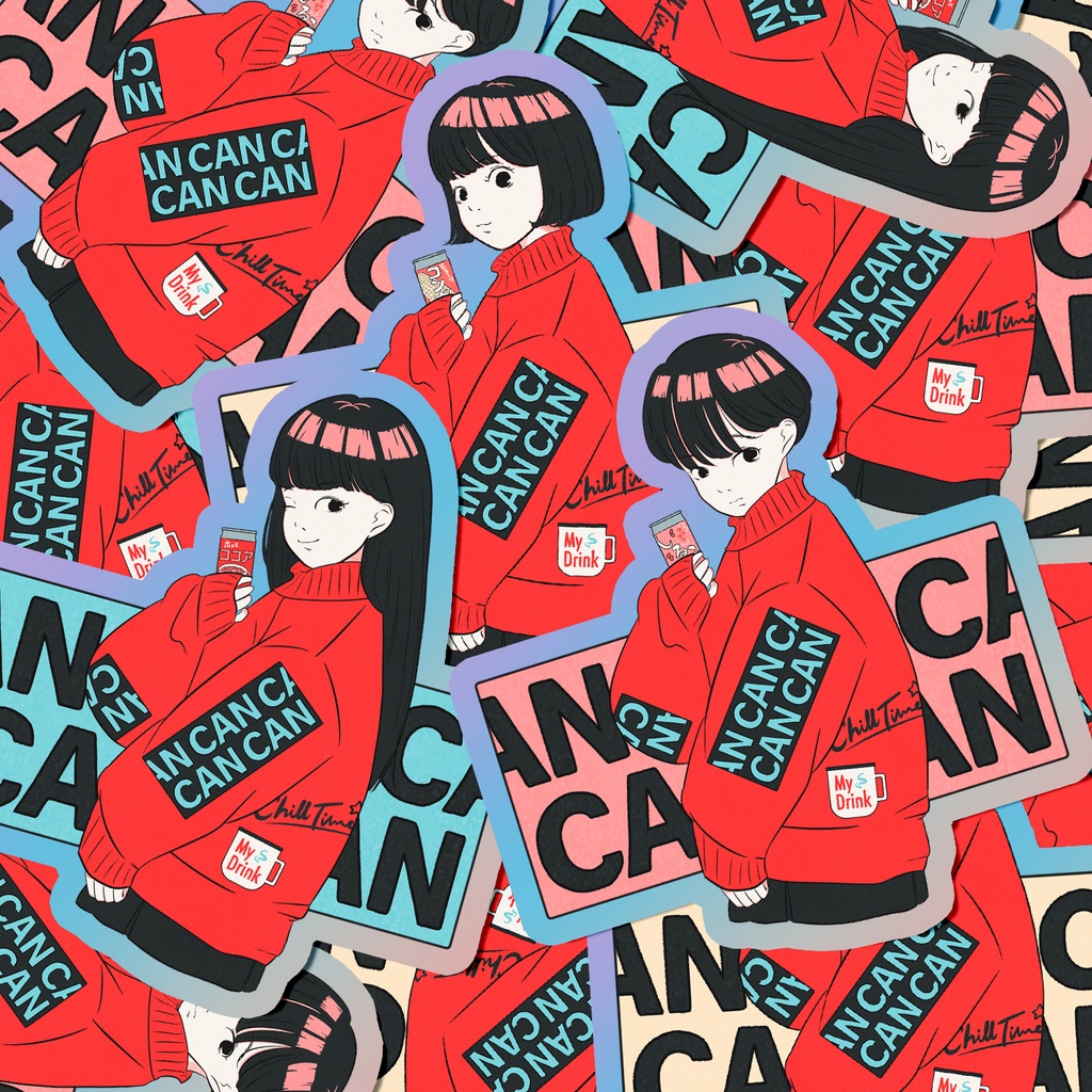 ステッカー「CAN CAN CAN コンポタ缶」デザフェスvol.56