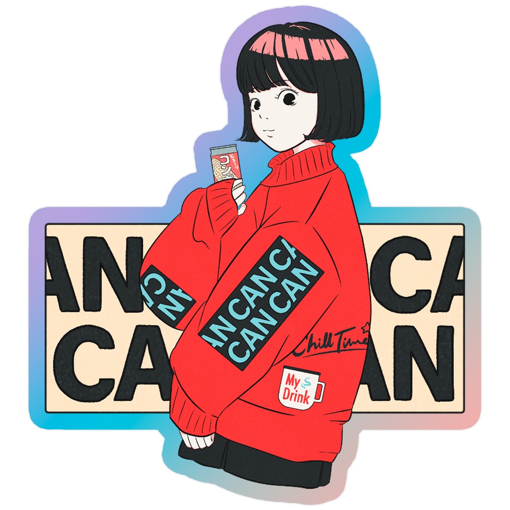 ステッカー「CAN CAN CAN コンポタ缶」