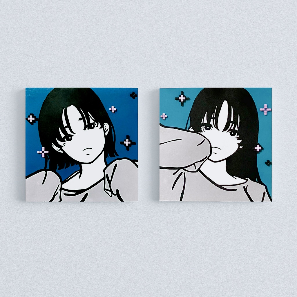 原画:Good night, melancholy. 涙で滲む青