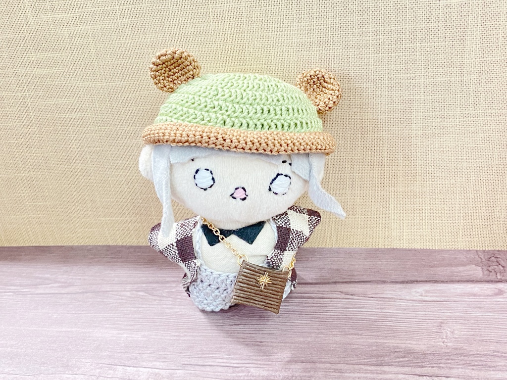 *ぬい用*くまさん帽(グリーン×ブラウン)*