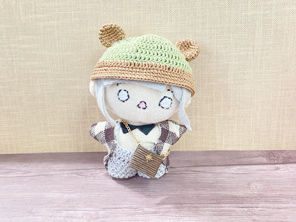 *ぬい用*くまさん帽(グリーン×ブラウン)*