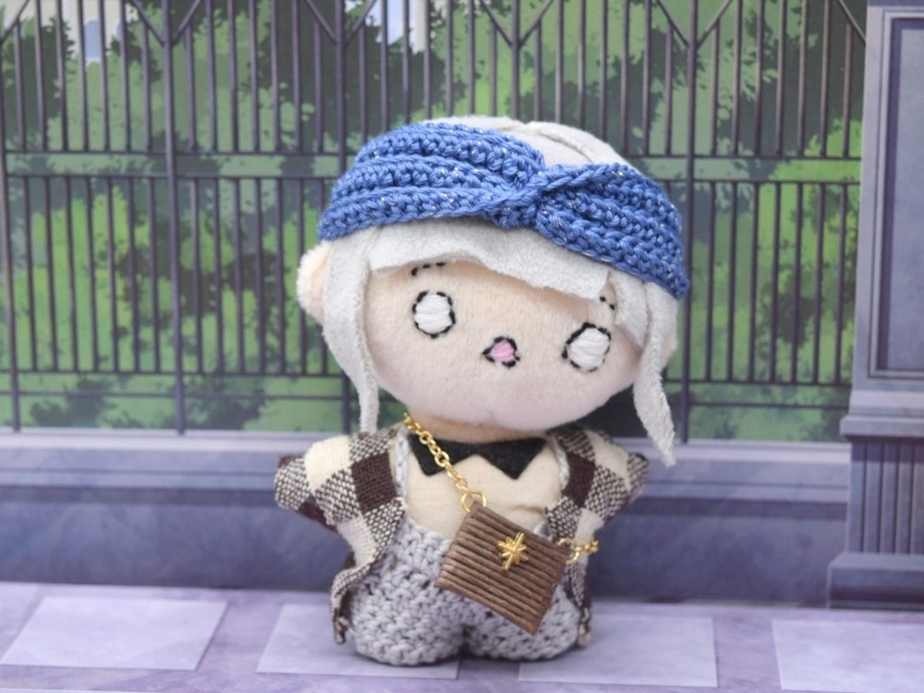 *ぬい用*ヘアバンド(ネイビー/ライトブルー)*