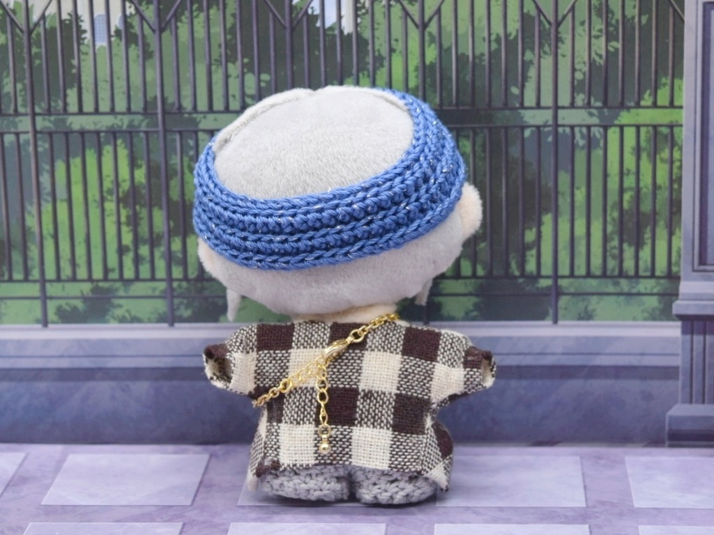 *ぬい用*ヘアバンド(ネイビー/ライトブルー)*