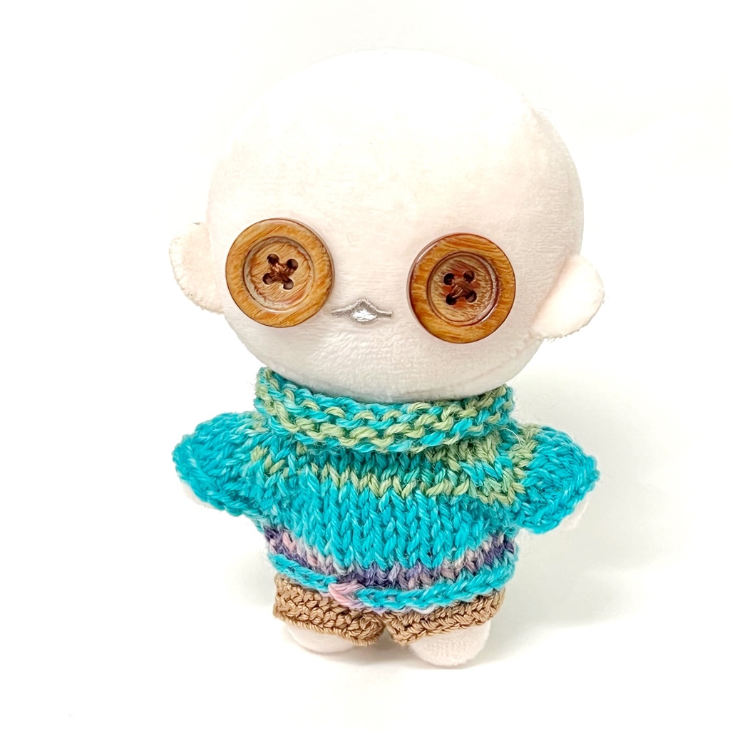 *ぬい用*セーター(ブルーグリーン:グリーンライン)*