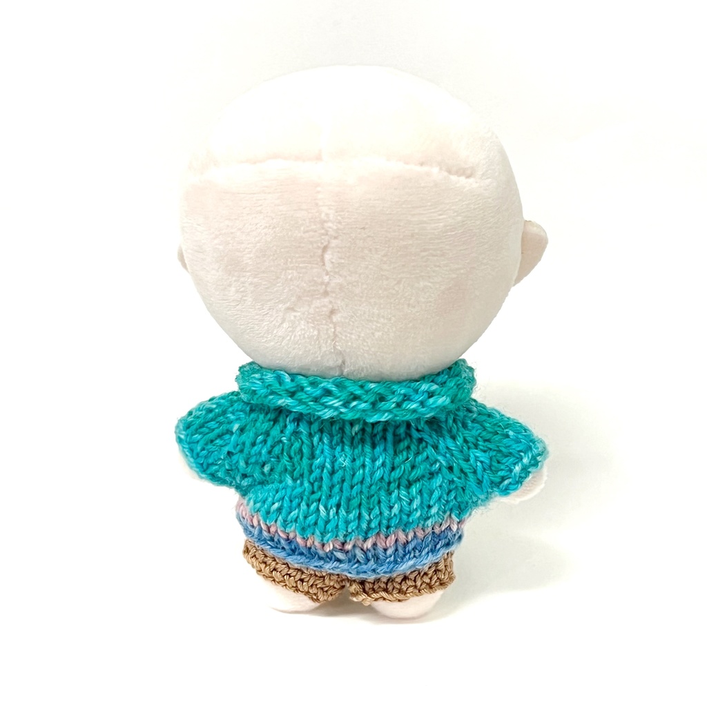 *ぬい用*セーター(ブルーグリーン:ピンクライン)*