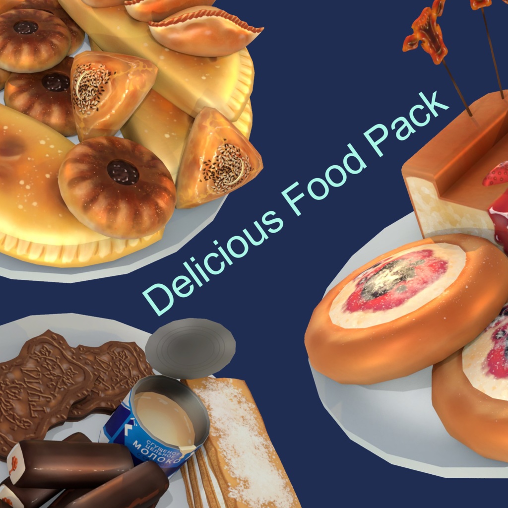 Delicious Food Pack (VTubers and VRChat) | 可愛い食べ物