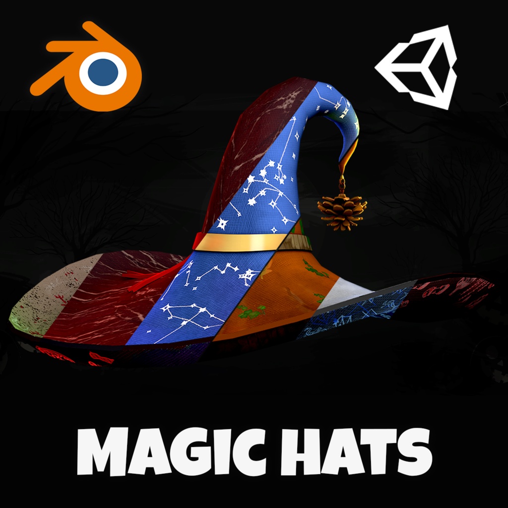 Magic Wizard Hats Asset Pack | VRCHat | Vtubing | Halloween Special