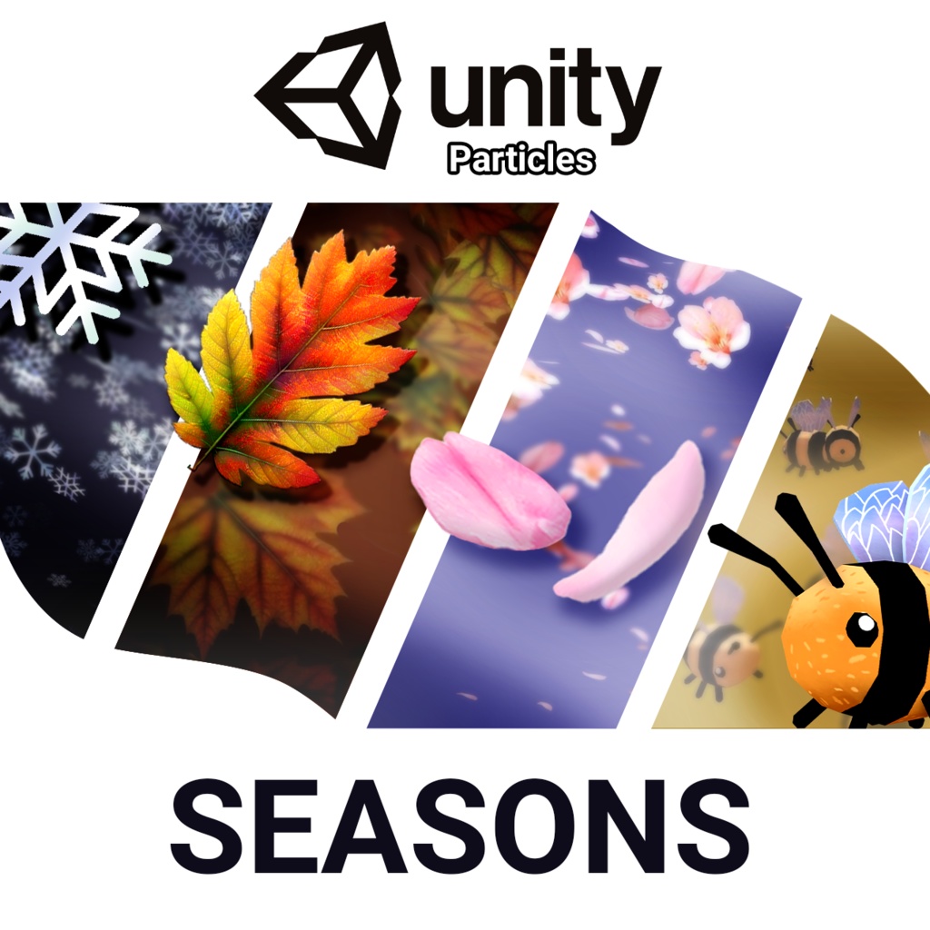 季節 SEASONS | 4 Unique Unity Particle Systems | VTuber Assets | Snow, Sakura, Leaves, Bees