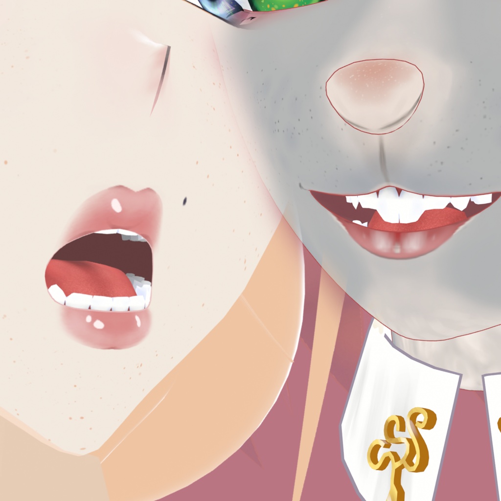 🦷 BlendBite ブレンドバイト 👅 Customizable Jaw for Humanoid Avatars 🦷 ヒューマノイドアバター用のカスタマイズ可能な顎(歯と舌) 👅 발음 그대로, 휴머노이드 아바타용 커스터마이징 가능한 턱 구조