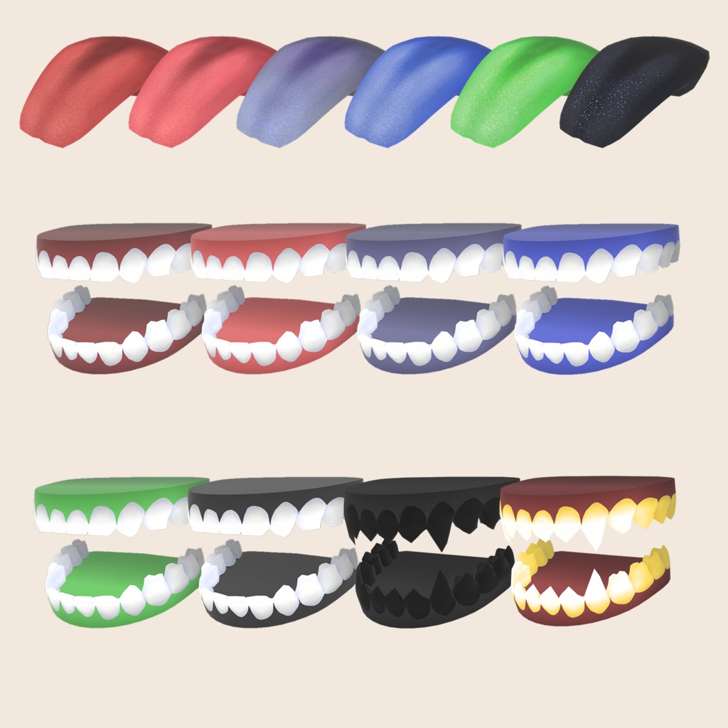 🦷 BlendBite ブレンドバイト 👅 Customizable Jaw for Humanoid Avatars 🦷 ヒューマノイドアバター用のカスタマイズ可能な顎(歯と舌) 👅 발음 그대로, 휴머노이드 아바타용 커스터마이징 가능한 턱 구조