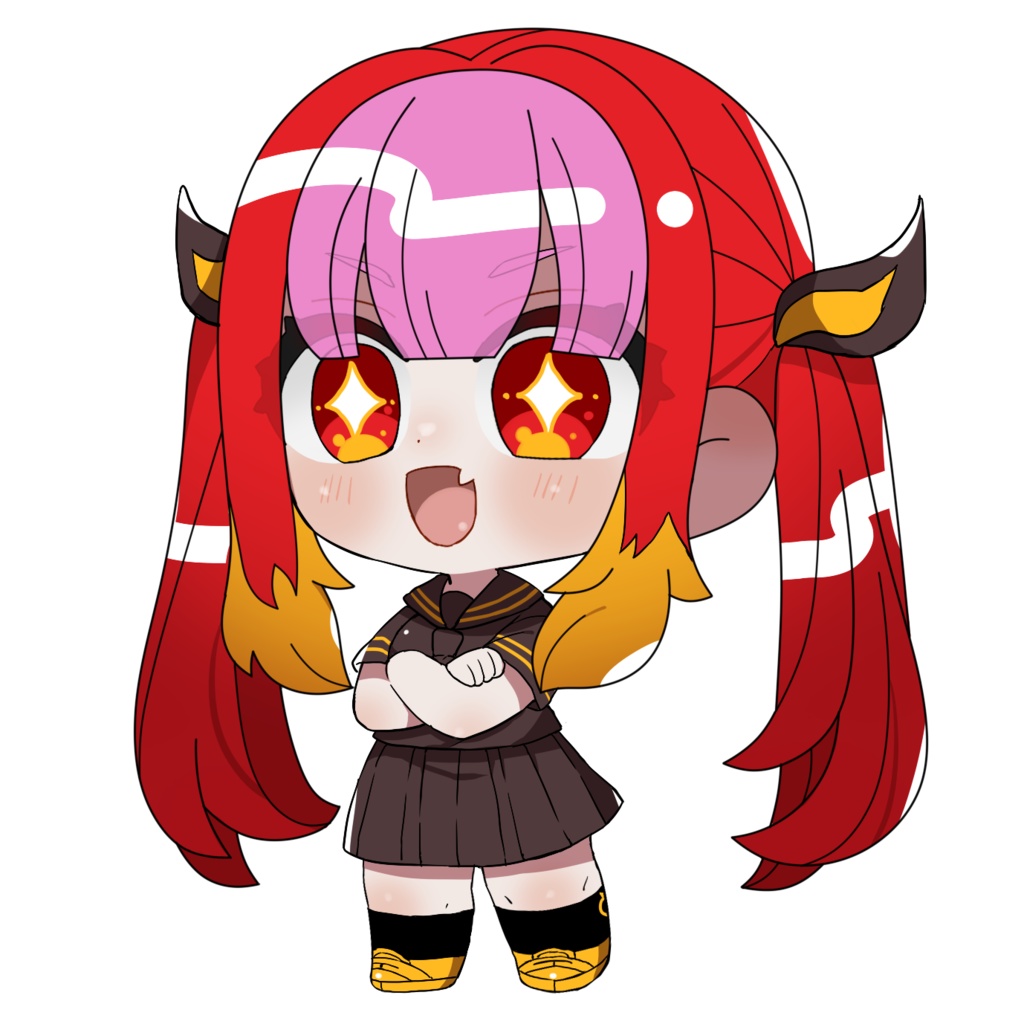 【販売終了】制服SD朱雀オーロラアクキー【ナスカン：ハート＆ピンクゴールド】