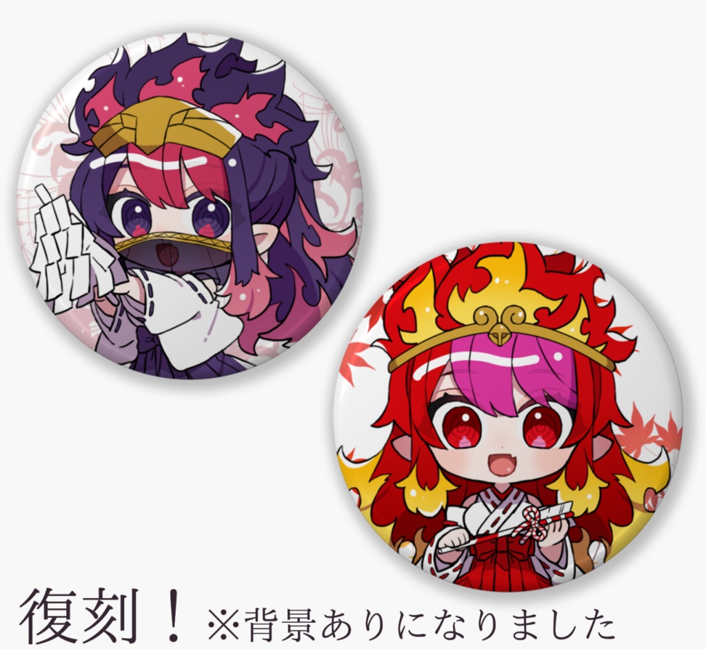【常設/復刻/デザイン変更】巫女朱雀缶バッジ