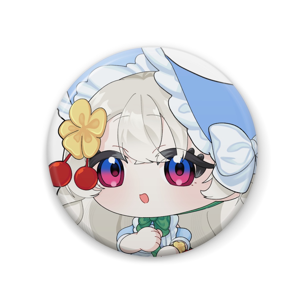 ソーダフロート　天気あめ　ちびキャラ缶バッジ