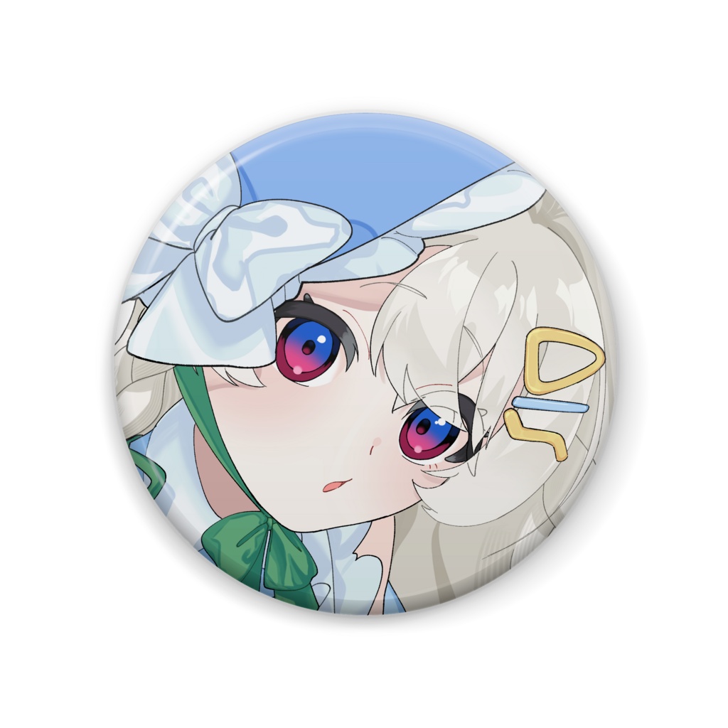 ソーダフロート　天気あめ　イラスト缶バッジ