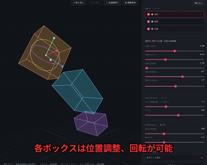 ボックス人体3Dシミュレーター