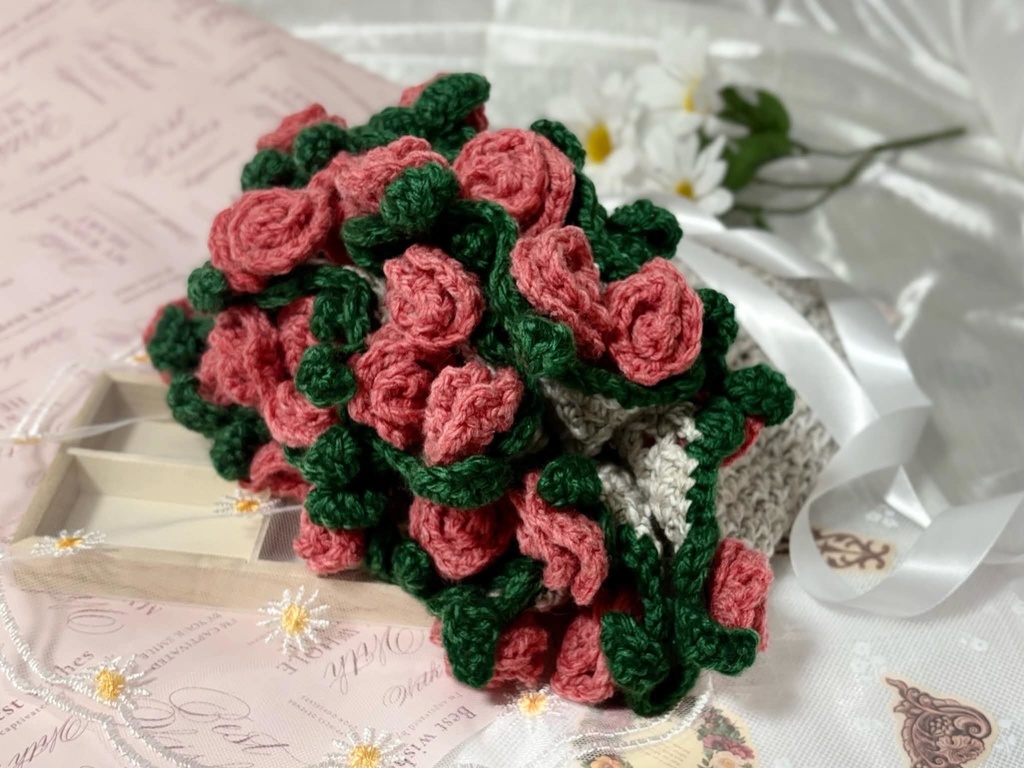 バラの花束ブランケット