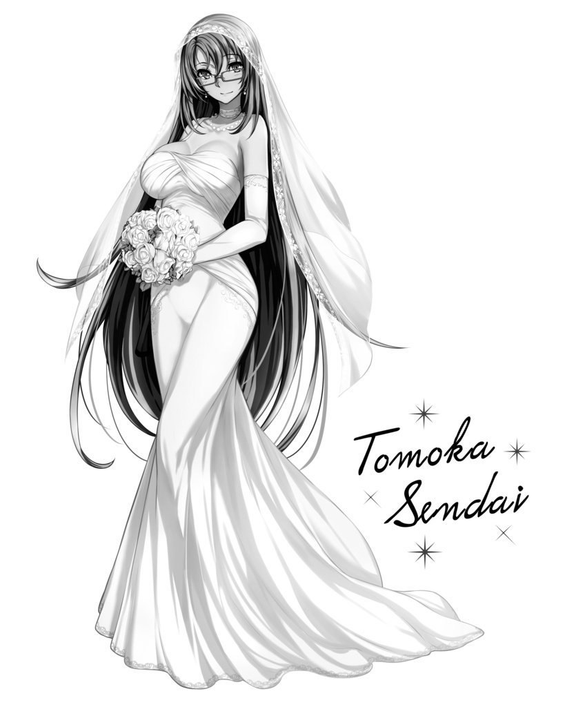 『りっく☆じあ~す』仙台 智香 (ウェディングVer) Tシャツ【アッシュ】