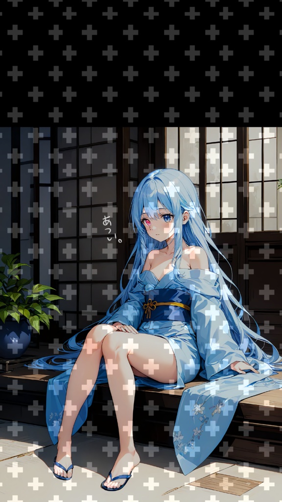 【スマホ】青い浴衣のハルちゃん【待受】