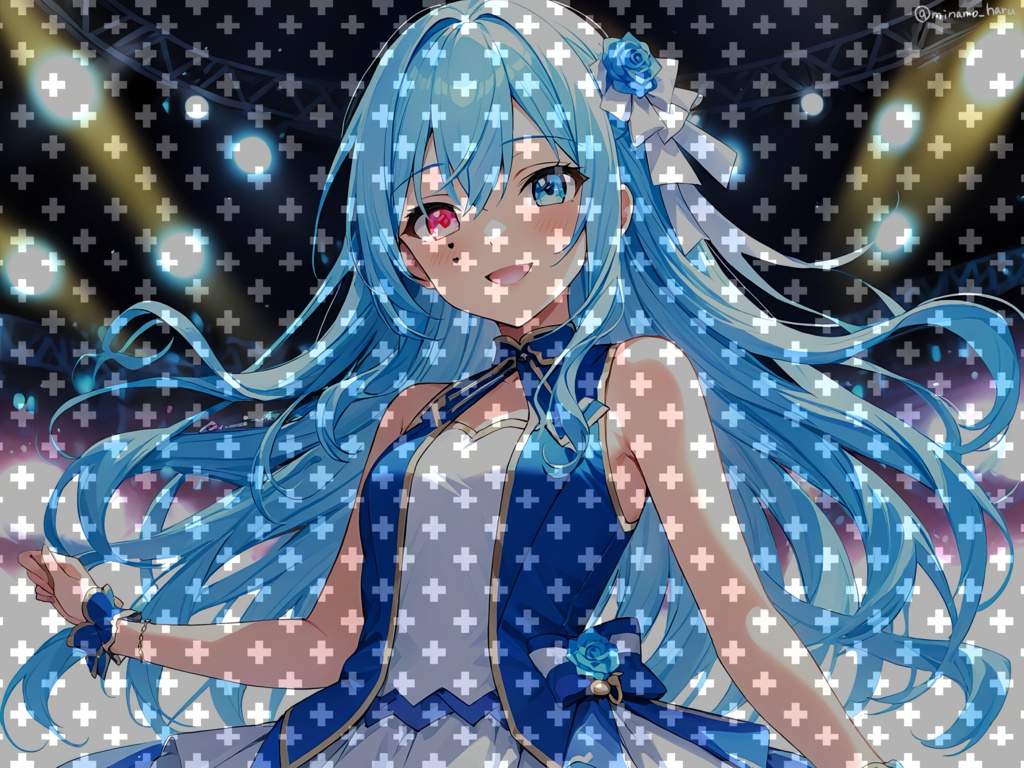 【PC】ステージの輝き ー 青きアイドルの微笑み【壁紙】