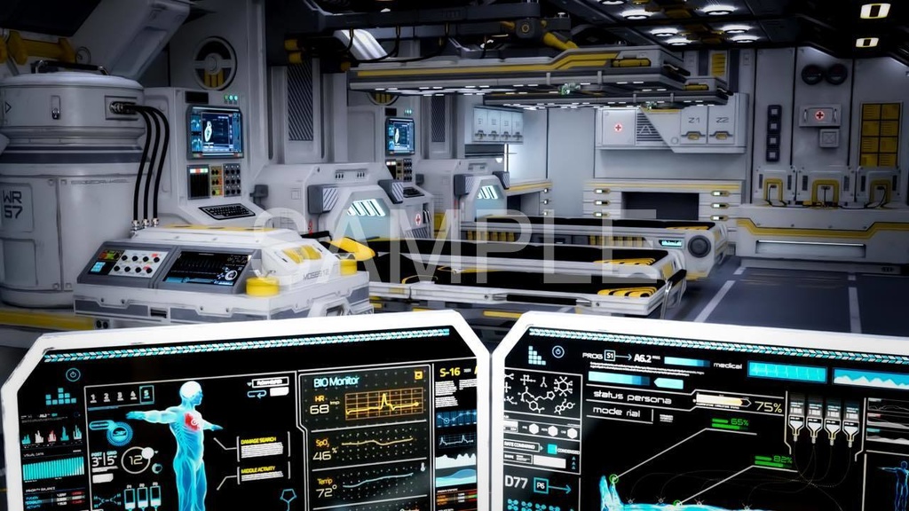 医療施設3枚セット 近未来背景イラスト素材 Unreality D Elf Booth