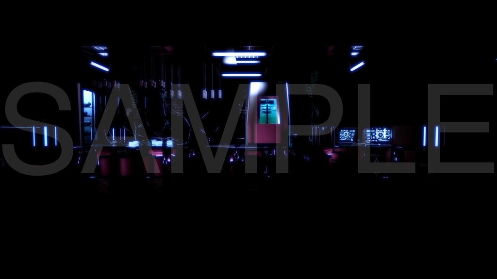 近未来研究施設6枚セット(構図2種×色調3パターン計6枚)近未来アニメ風イラスト素材