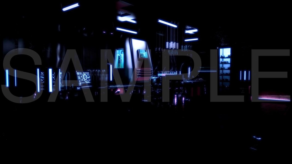 近未来研究施設6枚セット(構図2種×色調3パターン計6枚)近未来アニメ風イラスト素材