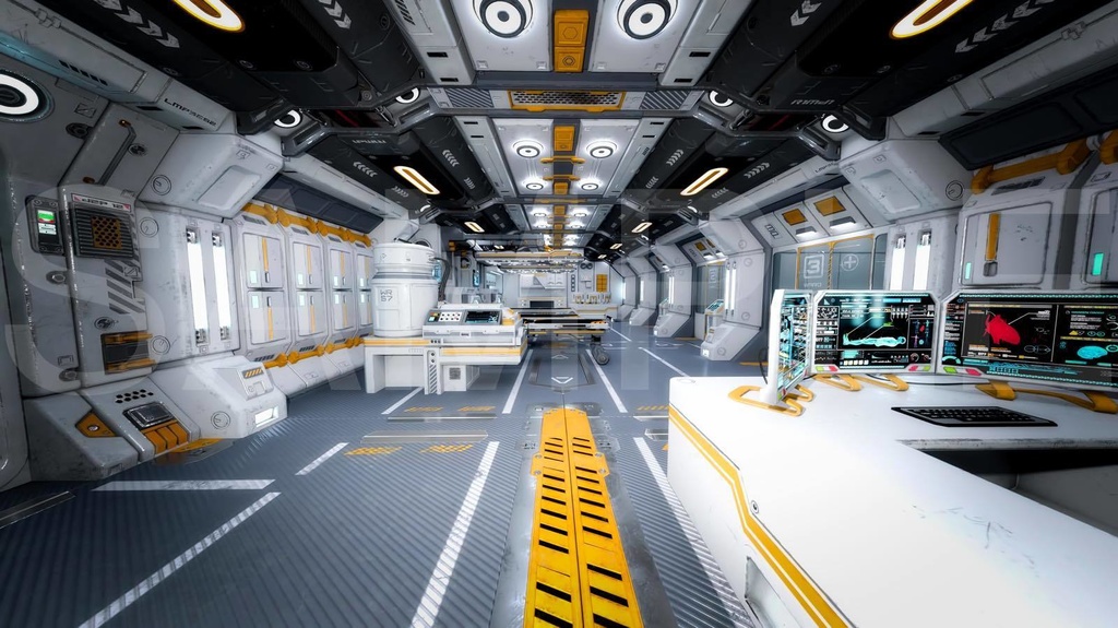 医療施設(高解像度版)2枚セット|近未来背景イラスト素材