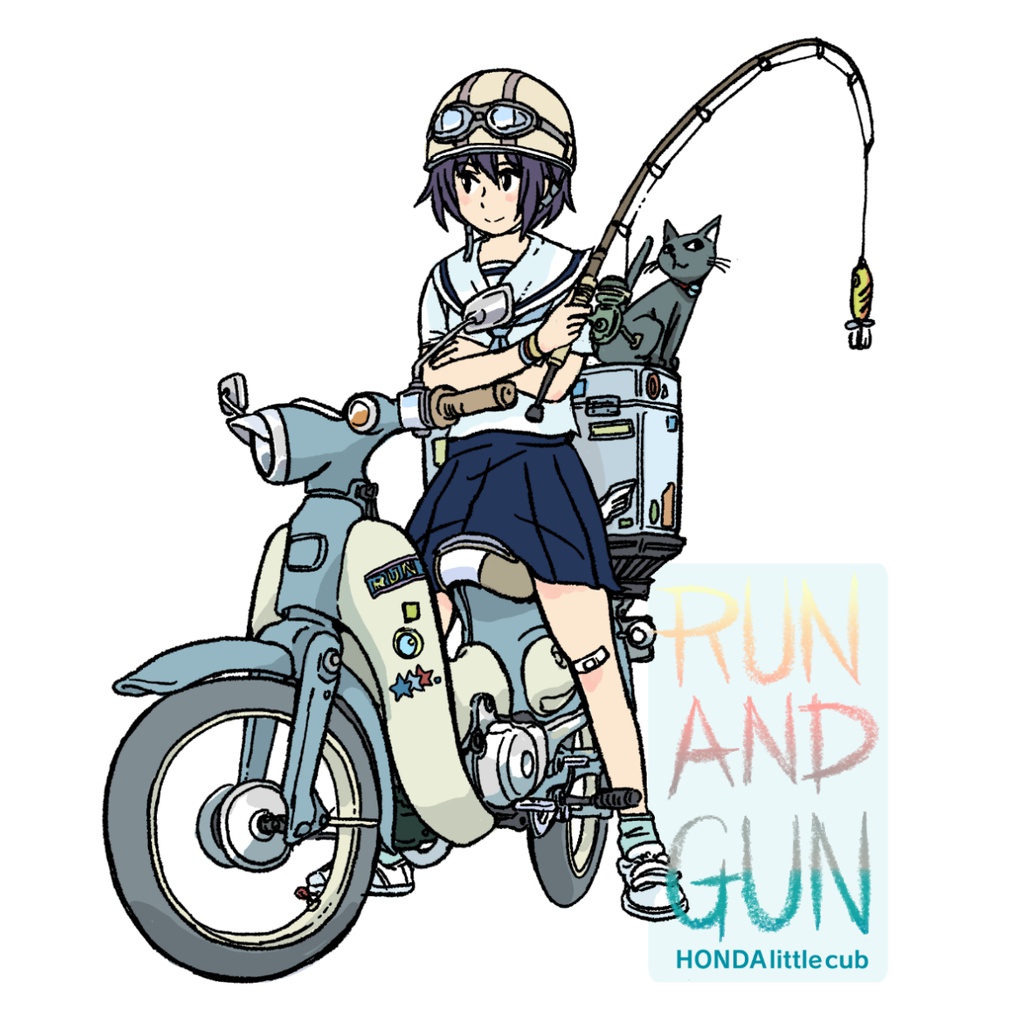 リトルカブ RUN AND GUNステッカー(ver2)