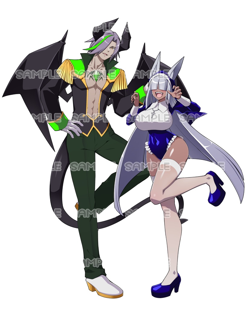 【受付停止中】C107新作 ビッチーズ6号＆フィルス アクリルスタンド（SISTER＆DEVIL mode）