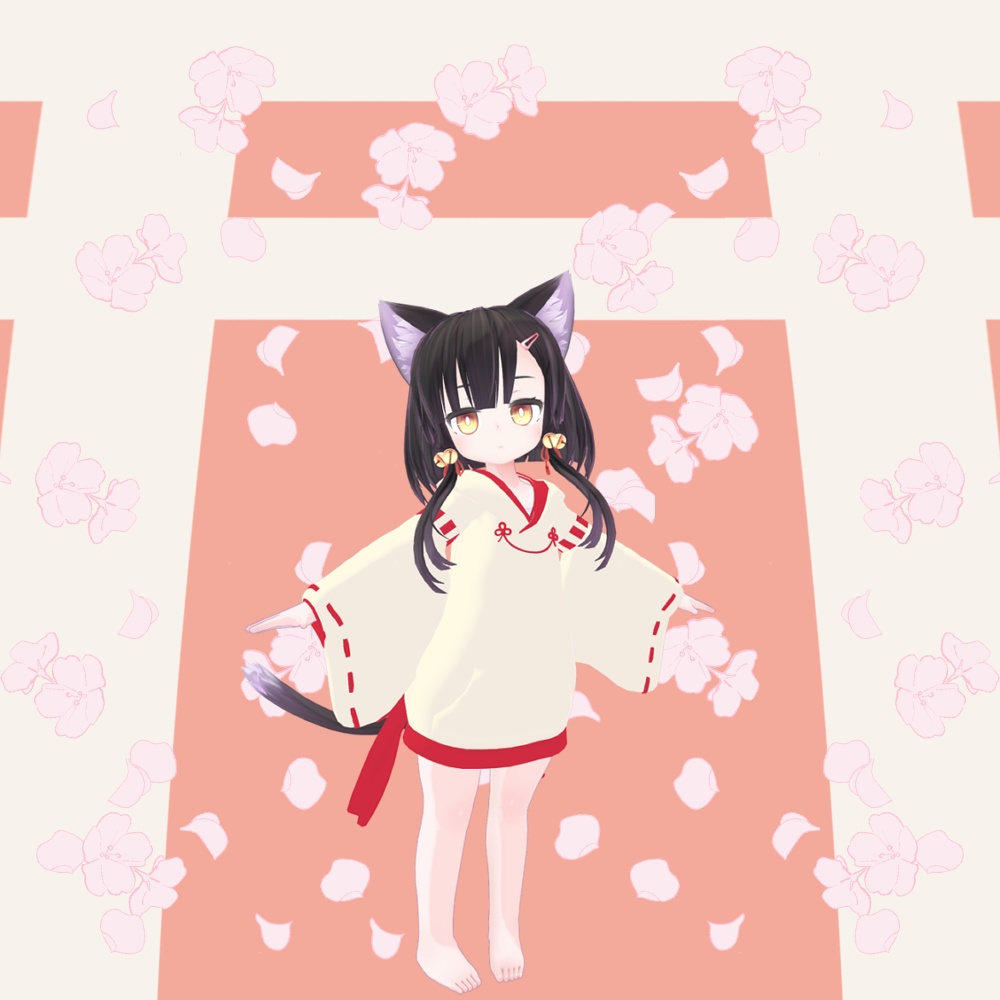 【オリジナル3D衣装】巫女服風パーカー【VRChat想定】