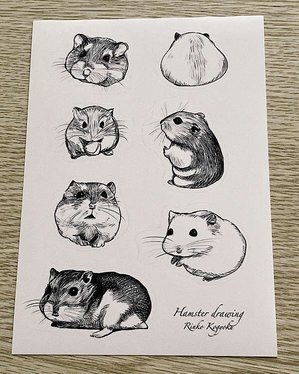 HAMSTER drawingカッティングシール〈ジャンガリアン〉
