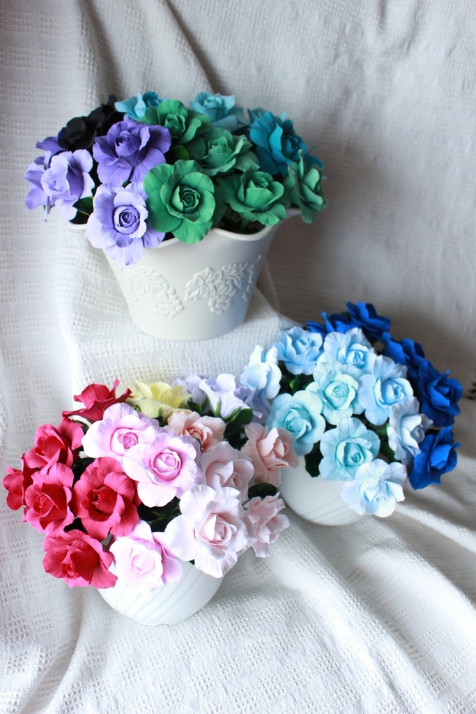 🌈【カラフルアートフェス限定セット】一本仕立てのバラ 2本セット